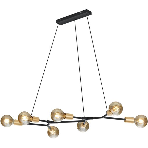 Trio Leuchten Pendelleuchte "Cross", Schwarz, 7, H: 150Cm, Leuchten, HöHenverstellbar, Leuchtmittel Tauschbar, Pendelleuchte-image