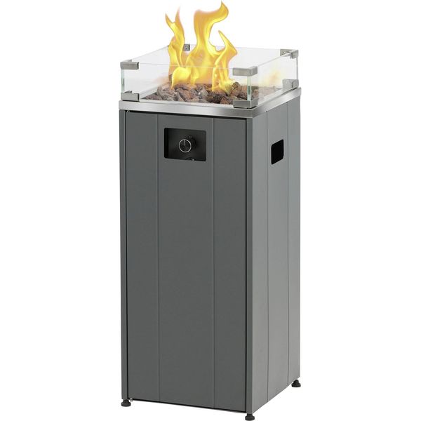 Feuerstelle Buschbeck "Loungefeuer Malta", Grau, B:38Cm H:91Cm L:38Cm, Stahl, FeuerköRbe, Bxlxh: 38X38X91 Cm, FüR 11 Kg Gasflaschen-image