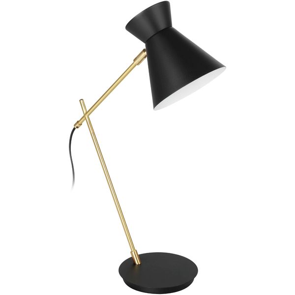 Eglo Tischleuchte "Amezaga", Schwarz (Schwarz, Messingfarben), H: 57,5Cm, 1 Stk., Leuchten, Tischleuchte In Schwarz Und Messing Aus Stahl - Exkl. E27 - 10W, Tischleuchte-image