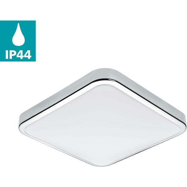 Eglo Wandleuchte "Manilva", Weiß (Chromfarben, Weiß), 1, H: 7Cm, Leuchten, Led Badezimmer-Deckenlampe, Deckenleuchte, Stahl Und Kunststoff, Wandleuchte-image