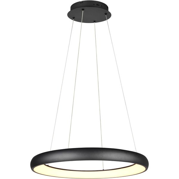 Trio Leuchten Led Pendelleuchte "Cardona, Led Ring HäNgeleuchte, 6900 Lumen 59W, Lichtfarbe Einstellbar", Schwarz (Schwarz Matt), 1, Ø 75Cm H: 150Cm, 1 Stk., Leuchten, 2300/3000/4000K Warmweiß Bis Kaltweiß, 3 Stufen Dimmbar HöHe 150Cm Ø75, Led Pendelleuchte-image