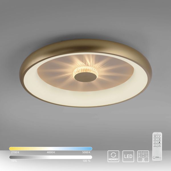 Just Light Deckenleuchte "Vertigo", Braun (Messing Matt), 1, Ø 61,5Cm H: 9,5Cm, 1 Stk., Leuchten, Deckenleuchte-image