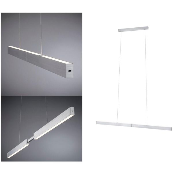 Paulmann Led Pendelleuchte "Led Pendelleuchte Aptare Dimmbar", Grau (Aluminiumfarben), 2, H: 150Cm, 1 Stk., Leuchten, Memoryfunktion, Led Pendelleuchte-image
