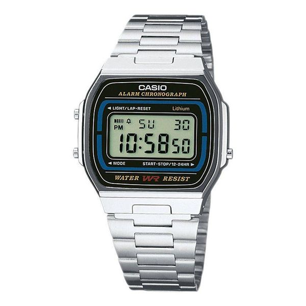 Chronograph Casio Vintage, Silber (Blau, Silberfarben), Armbanduhren, Damen, Chronograph, Quarzuhr, Armbanduhr,Damenuhr, Herrenuhr, Digitaluhr, Edelstahlarmband-image