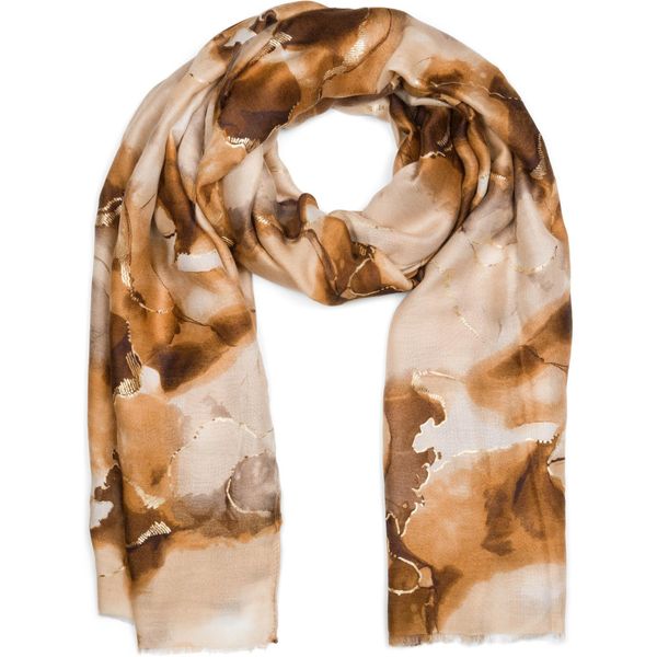 Schal Stylebreaker "Schal Marmor Muster Metallic Details", Damen, Beige (Beige, Braun), Obermaterial: 100% Viskose Cv., Modisch, ModetüCher Schal-image