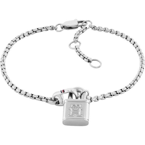 Armkette Tommy Hilfiger "American Icon", Weiß (Edelstahlfarben, Blau, Rot, Weiß), ArmbäNder, Damen, 19Cm, Edelstahl, Armkette, Teilweise Mit Emaille-image
