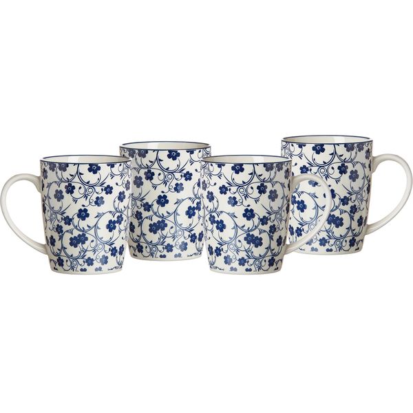 Becher Ritzenhoff & Breker "Royal Sakura", Weiß (Weiß, Blau), H:10Cm Ø:8Cm, Keramik, TrinkgefäßE, Becher, 4-Teilig-image