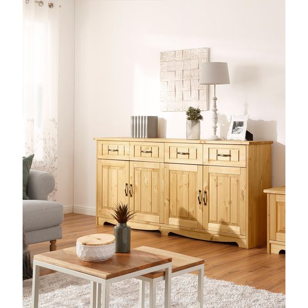 Sideboard Otto Home "Trinidad", Beige (Natur, GeöLt), B:194Cm H:89Cm T:37Cm, Sideboards, Sideboard, Kommode, Breite 194 Cm-image