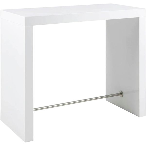 Bartisch Salesfever "Hochtisch Im Eleganten Stil", Weiß (Weiß, Chrom, Chrom, Weiß), B:130Cm H:105Cm T:60Cm, Tische, Bartisch, Edle Querstrebe In Chromoptik Aus Rostfreiem Stahl-image