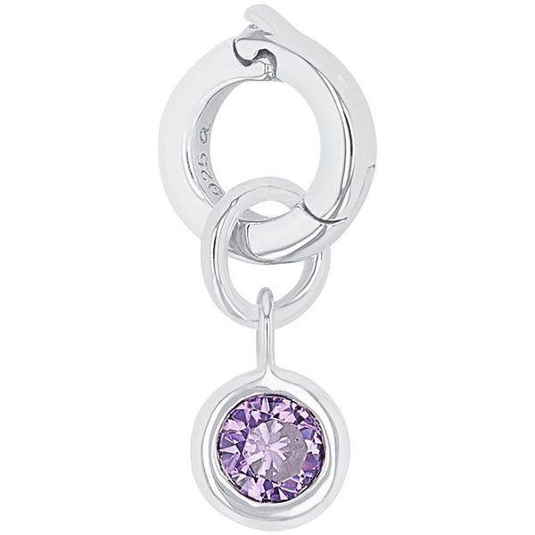 Charm-EinhäNger Amor "Geburtsstein", Bunt (Silberfarben, Lila, Lila), Charms, Damen, Februar, Silber 925 (Sterlingsilber), Mit Zirkonia (Synth.) Oder Stein (Synth.)-image
