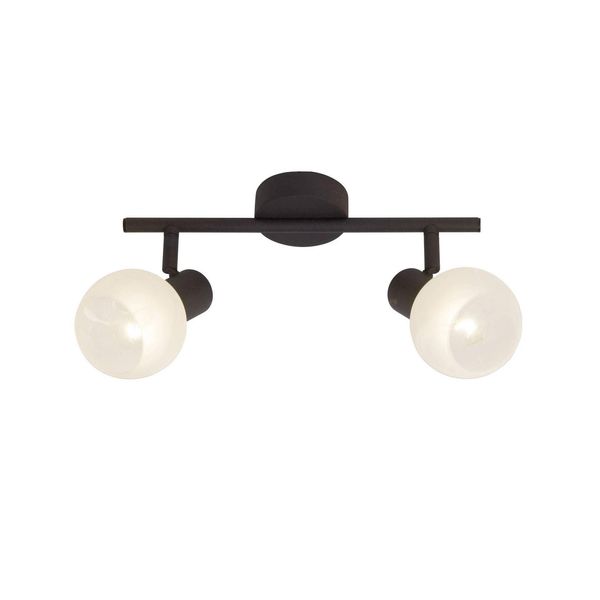 Brilliant Lampe Gabon Spotrohr 2Flg Braun/Weiß-Alabaster 2X D45, E14, 40W, Geeignet FüR Tropfenlampen (Nicht Enthalten) KöPfe Schwenkbar-image