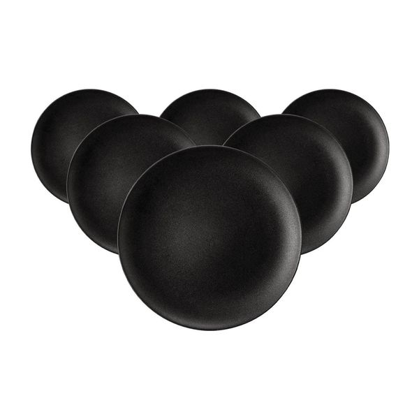 Seltmann Weiden Brotteller Liberty Velvet Black ø 17,7 Cm 6Er Set-image
