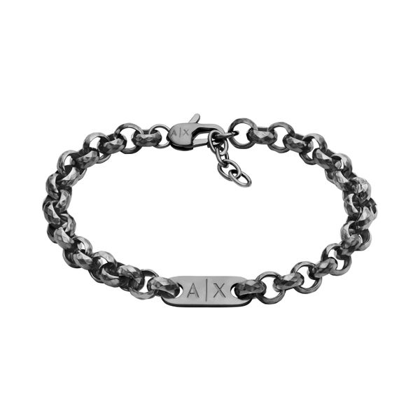 Armband Armani Exchange "Schmuck Geschenk Edelstahl", Gunfarben, ArmbäNder, Damen, 21,5Cm, Edelstahl, Armband-image