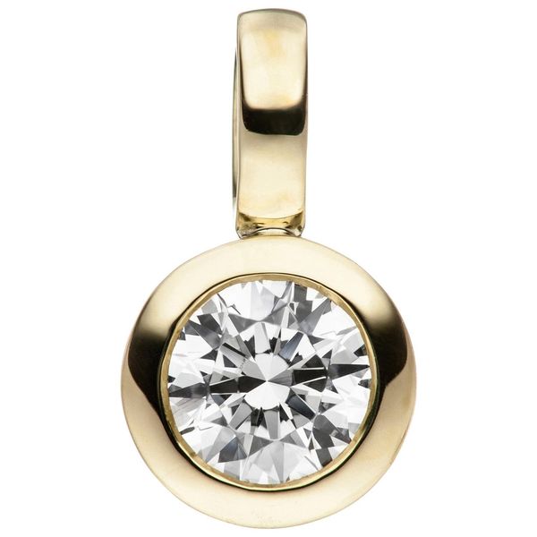 Runder AnhäNger Jobo, Gold (Gelbgold 333), SchmuckanhäNger, Damen, Gelbgold 333, Rund 333 Gold Mit Zirkonia-image