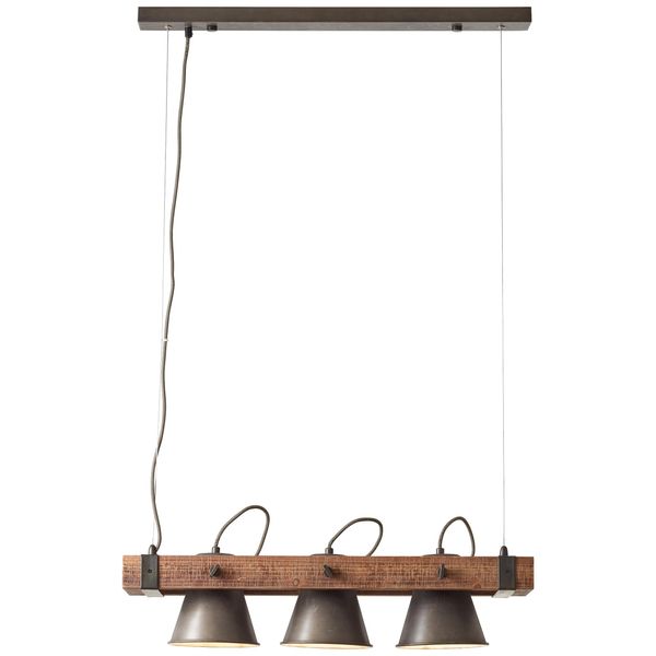 Brilliant Pendelleuchte "Decca", Schwarz (Schwarz Stahl), 3, H: 115Cm, 1 Stk., Leuchten, HäNgelampe 3Flg Schwarz Stahl, Pendelleuchte-image