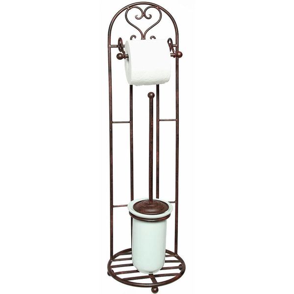 Toilettenpapierhalter Ambiente Haus "Antik", Braun, B:21Cm H:81Cm, Eisen, Keramik, Toilettenpapierhalter, Antikbraun-image