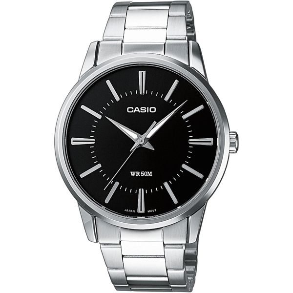 Quarzuhr, Silber (Edelstahlfarben, Schwarz), Casio Timeless Collection, Armbanduhren, Damen, Quarzuhr, Armbanduhr, Herrenuhr, Damenuhr, Analog, Neo-Display, Edelstahlarmband-image