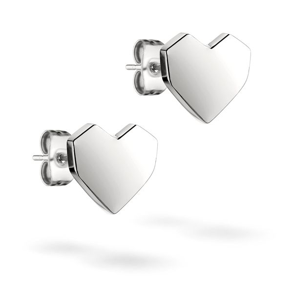 Paar Ohrstecker Liebeskind Berlin "Schmuck Edelstahl Urban Heart Herz", Silber (Edelstahlfarben), Ohrringe, Damen, Edelstahl-image