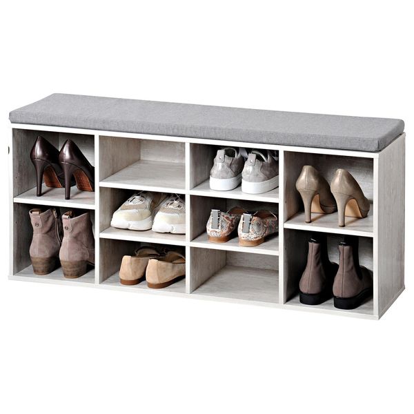 Kesper Schuhschrank Mit Sitzkissen - Versch. AusfüHrungen - Weiß Grau-image