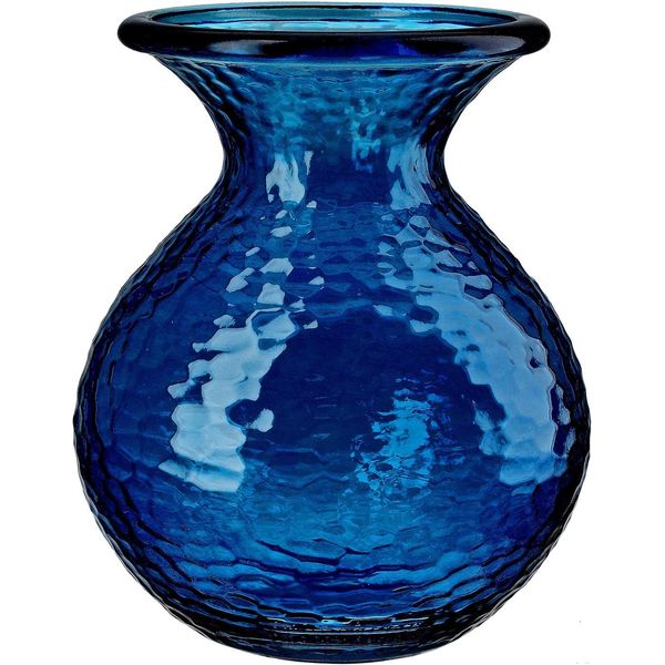 Tischvase Gilde "Vase Bauchig "Pietro", Blau (Dunkelblau), B:29Cm H:33Cm T:29Cm Ø:29Cm, Glas, Vasen-image