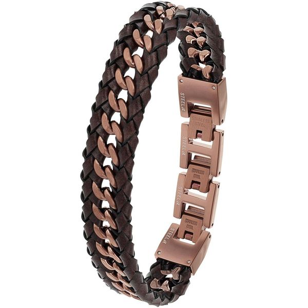 Lederarmband Joop "2038037, 2038038", Braun, ArmbäNder, Herren, 21,5Cm, Edelstahl Leder, Edelstahl, Leder, Lederarmband-image