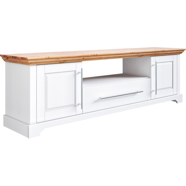 Tv-Board Otto Home "Melissa", Gelb (Weiß, Honig), B:171Cm H:171Cm T:39Cm, Fsc-Zertifiziertes Massivholz, Sideboards, Tv-Board, Lowboard, 2-TüRig, Breite 171 Cm, Kiefer Massiv, Fsc-image