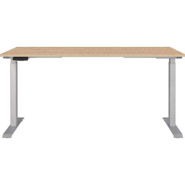 Schreibtisch Germania "Jet", Lindberg, Eiche, Nachbildung, Silber, Silber, Lindberg, Eiche, Nachbildung, B:160Cm H:72Cm T:80Cm, Tische, Schreibtisch-image