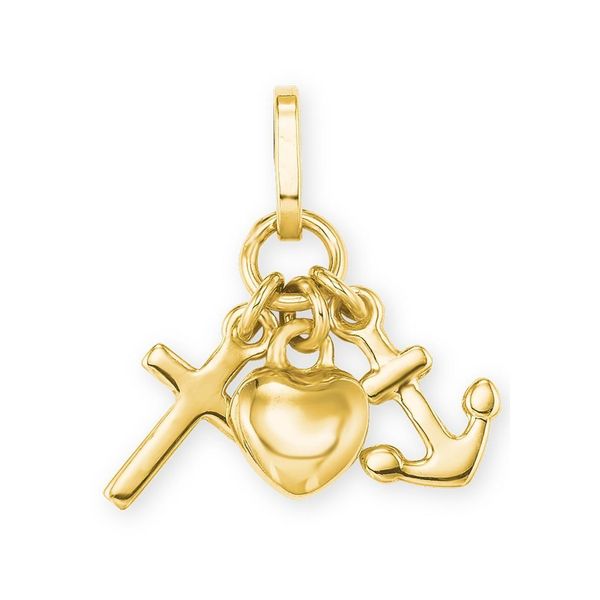 KettenanhäNger Amor "Glaube, Liebe, Hoffnung", Gold (Gelbgoldfarben), SchmuckanhäNger, Damen, Gelbgold 585, 0,5 G, KettenanhäNger-image