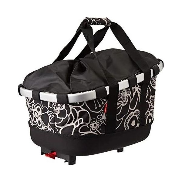 Klickfix Reisenthel Bikebasket GT GepäCkträGertasche Mit Aluminumrahmen FüR Racktime Fleur-Schwarz-image