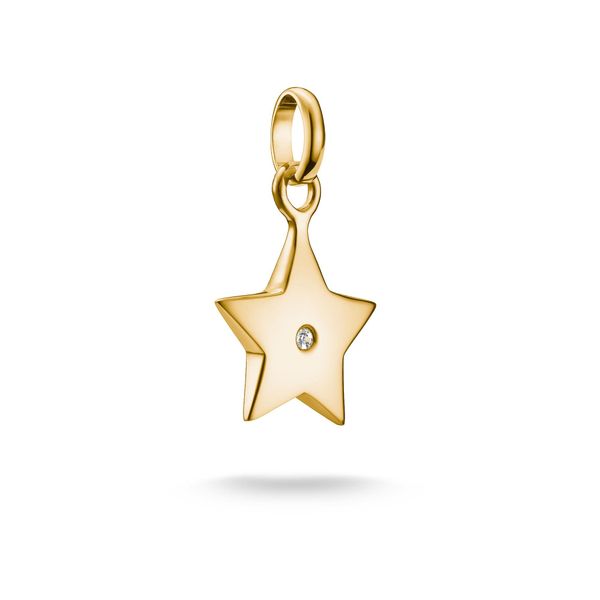 Charm Stern Thomas Sabo "Charm Stern Der Hoffnung - Connect", Gold (Gelbgoldfarben, Kristallweiß, Kristallweiß), Charms, Damen, Silber 925 (Recycelt), Mit Zirkonia (Synth.)-image
