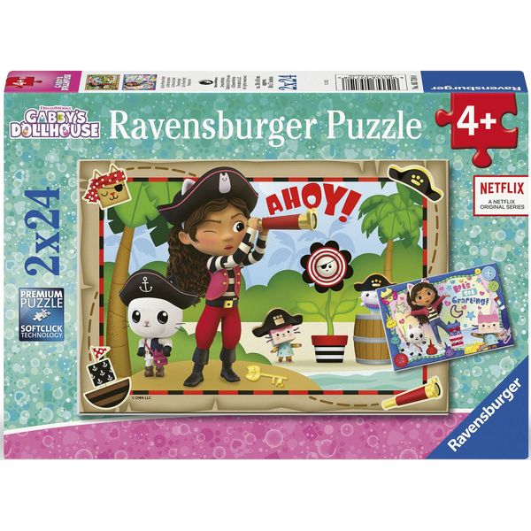 Puzzle Ravensburger "Gabby's Dollhouse, 2X24", Bunt, Puzzles, Kinderb:26Cm H:18Cm, Pappe, Made In Europe, B:26Cm H:18Cm-image