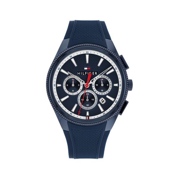 Multifunktionsuhr Tommy Hilfiger "Sam", Blau, Armbanduhren, Herren, Quarzuhr, Armbanduhr, Herrenuhr, Silikonarmband, Analog, Tag-image