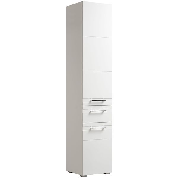Hochschrank Saphir "Mit 3 EinlegeböDen", Weiß (Lack Weiß Hochglanz), B:38Cm H:192Cm T:38Cm, Holzwerkstoff, SchräNke, Hochschrank-image