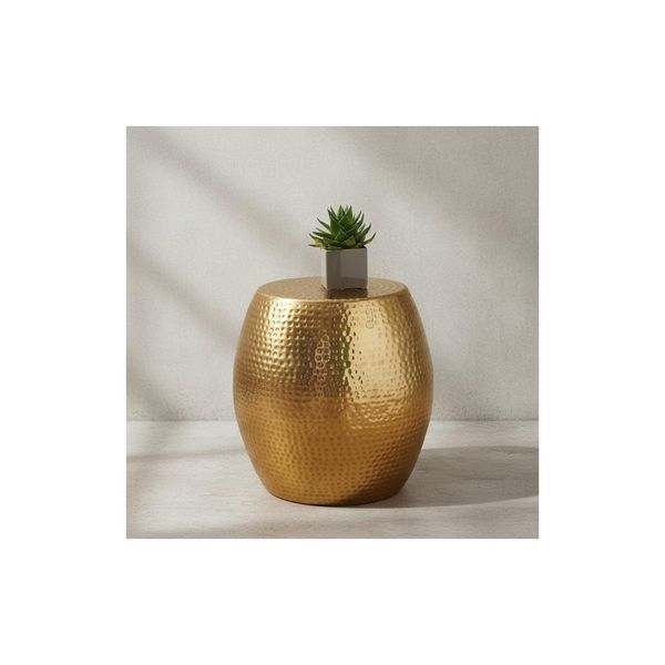 Kadima Design Beistelltisch Enns: Orientalisch, Hammerschlag-Struktur, Aluminium, 42X42X42 Cm-image