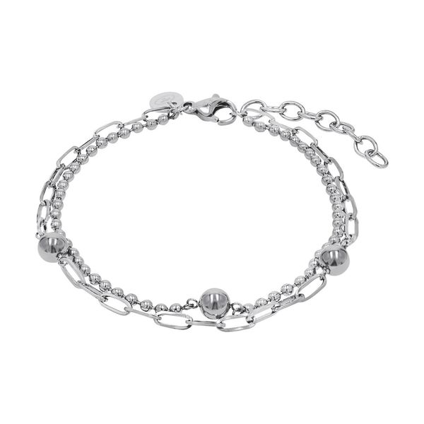 Armband Tom Tailor "Schmuck Geschenk Edelstahl Kugeln", Silber (Edelstahlfarben), ArmbäNder, Damen, 20Cm, Edelstahl, Armband-image