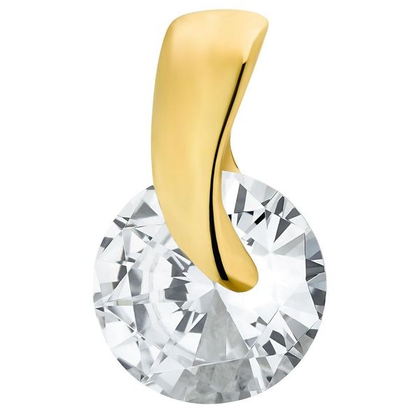 KettenanhäNger Amor "SolitäR-Optik", Gold (Gelbgoldfarben, Kristallweiß, Kristallweiß), SchmuckanhäNger, Damen, Gelbgold 585, 0,81 G, KettenanhäNger, Mit Zirkonia (Synth.)-image