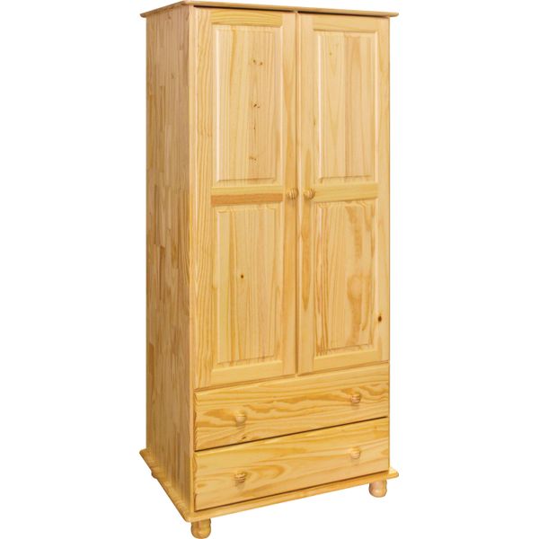 Kleiderschrank MÖBilia "Chur", Beige (Natur), B:82Cm H:177Cm T:52Cm, Massivholz, SchräNke, Kleiderschrank, Aus Massivholz Kiefer-image
