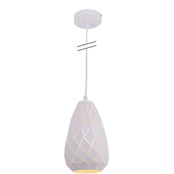 NÄVe Pendelleuchte "Alison", Weiß, 1, 1 Stk., Leuchten, E27 Max. 40W, Metall (Eisen)/Pvc Kabel, Weiß, H: 123Cm, D: 15Cm, Pendelleuchte-image