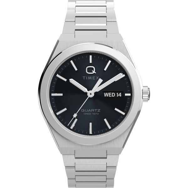 Quarzuhr Timex "Continental", Silber (Silberfarben), Armbanduhren, Herren, Quarzuhr, Armbanduhr, Herrenuhr, Edelstahlarmband, Datum, Leuchtzeiger-image