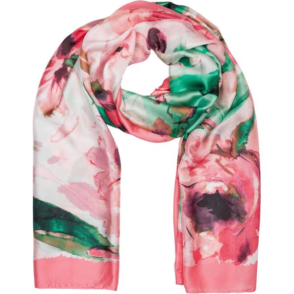 Schal styleBREAKER "Schal Mit Aquarell Blumen Muster", Damen, Rot (Koralle), Obermaterial: 100% Viskose Cv., Modisch, ModetüCher Schal-image