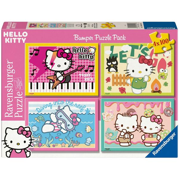 Puzzle Ravensburger "Los Geht's, Hello Kitty", Bunt, Puzzles, Kinderb:36Cm H:26Cm, Pappe, Motiv, Made In Europe, B:36Cm H:26Cm-image