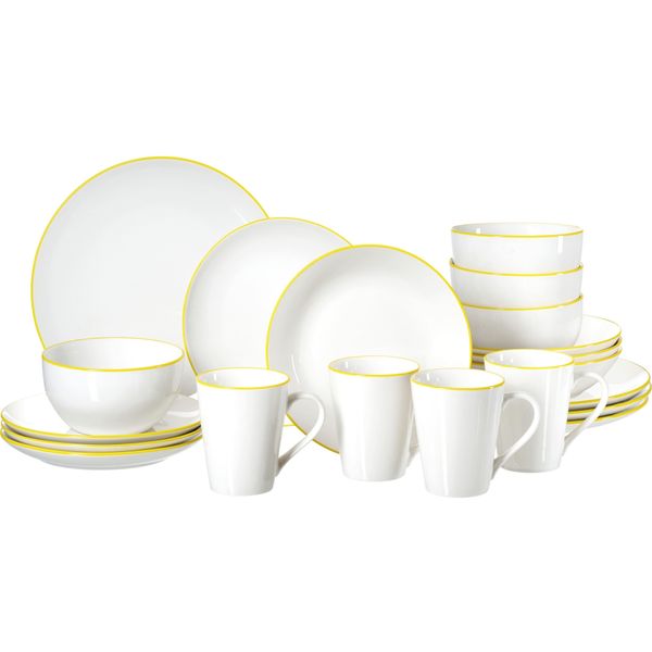 Kombiservice Ritzenhoff & Breker "Adela", Gelb, 20 Stk., Porzellan, Geschirr-Sets, Kombiservice, Aus Porzellan FüR 4 Personen-image