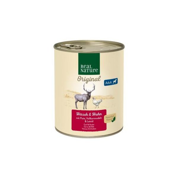 Real Nature Nourriture Humide Chien Adulte Cerf & Poulet 24X800 G-image