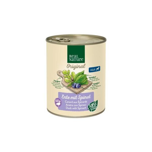 Real Nature Superfood Adult Canard Aux éPinards 6X800 G-image