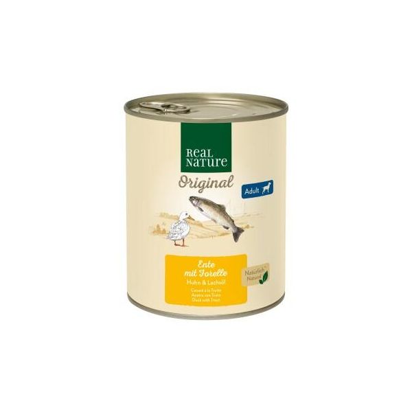 Real Nature Nourriture Humide Chien Adulte Canard à La Truite 6X800 G-image