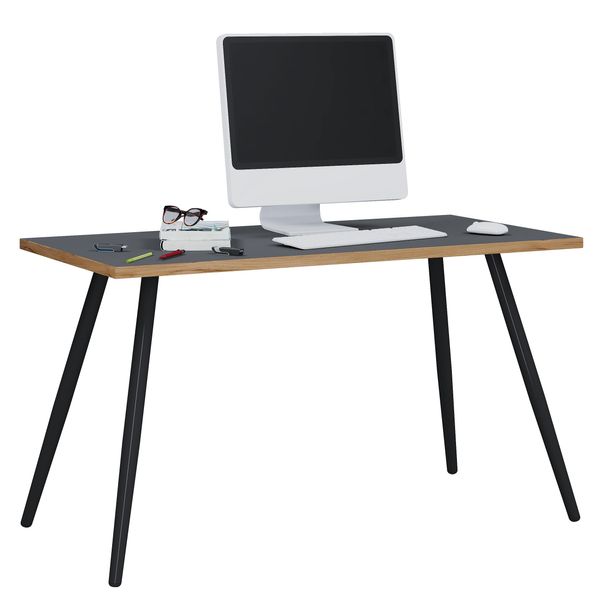 Schreibtisch Vcm "Schreibtisch BüRotisch Computertisch Salia 138X80", Braun (Anthrazit, Honig, Eiche), B:138Cm T:80Cm, Tische, Schreibtisch-image