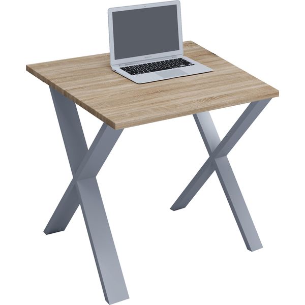 Schreibtisch Vcm "Schreibtisch BüRotisch Computertisch 80X50 Lona X", Braun (Silber, Sonoma, Eiche), B:80Cm T:50Cm, Tische, Schreibtisch-image