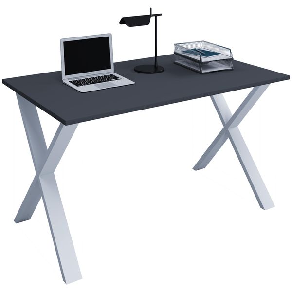 Schreibtisch Vcm "Schreibtisch BüRotisch Computertisch 80X50 Lona X", Schwarz (Silber, Anthrazit), B:80Cm T:50Cm, Tische, Schreibtisch-image