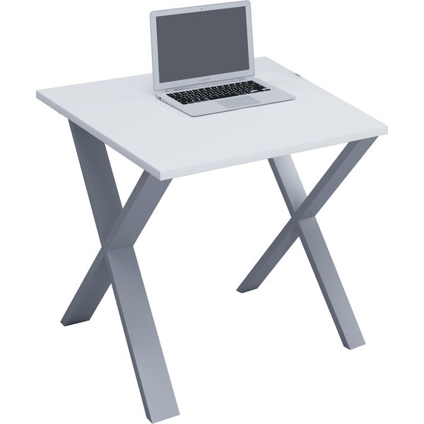 Schreibtisch Vcm "Schreibtisch BüRotisch Computertisch 80X80 Lona X", Weiß (Silber, Weiß), B:80Cm T:80Cm, Tische, Schreibtisch-image