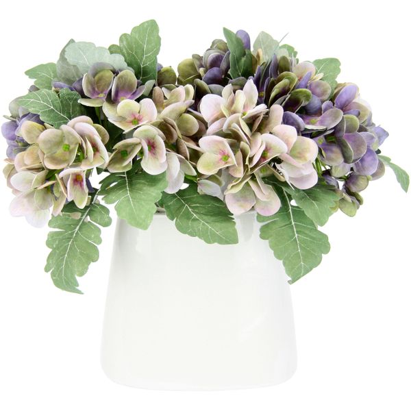 Kunstblume Otto Home "Hortensienbusch", Lila (Violett), B:30Cm H:30Cm, Keramik, Kunststoff, Polyester, Kunstpflanzen, In Keramikvase-image